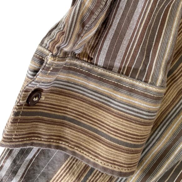 AT Collins Preppy Embroidered Button Down Shirt Hippie Striped Edgy Western XL - Picture 4 of 10